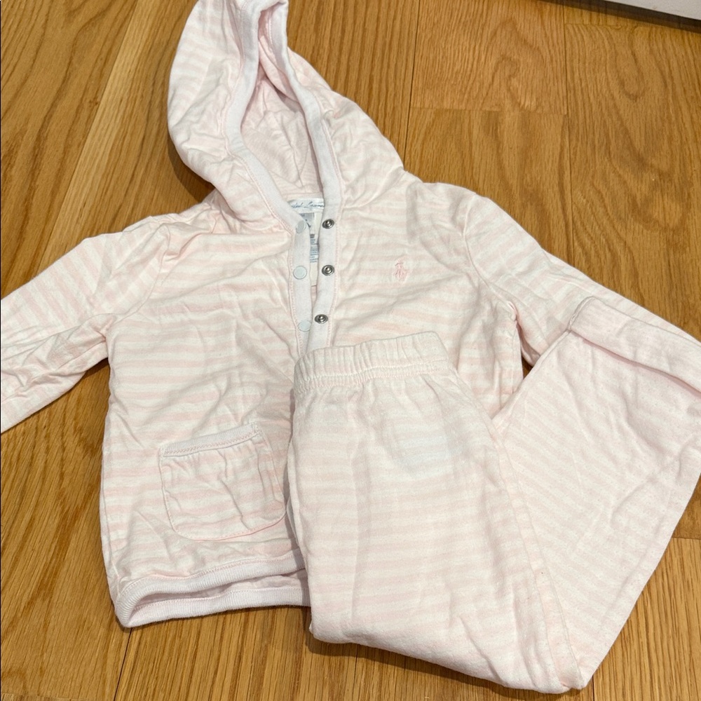 Ralph Lauren Pink Striped Kids Pajama Set